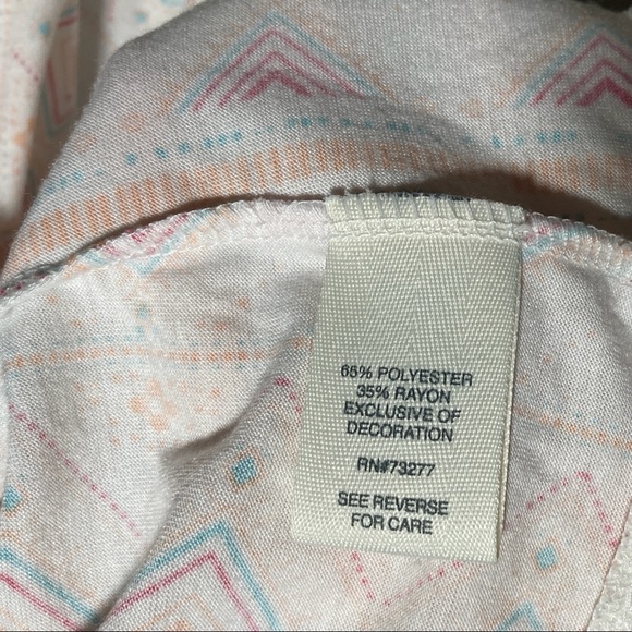 🪴3/$15 Flowy Aztec Mudd lace tank white orange - Picture 7 of 8